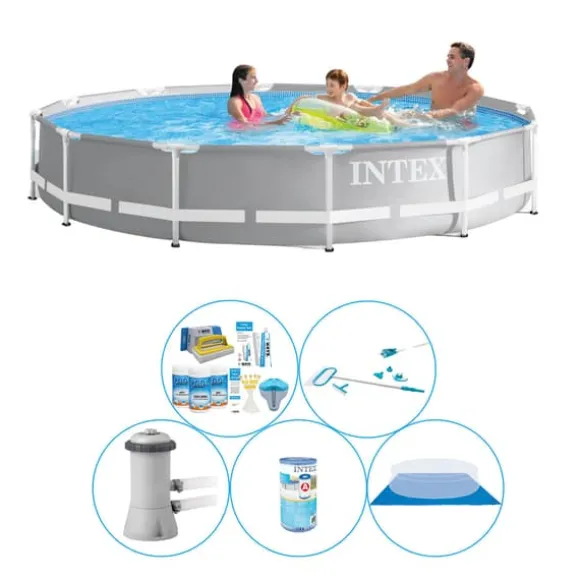 Intex Prisme Ramme Rund 366x76 cm - 6 stk - Pool med tilbehør