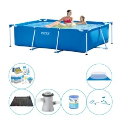 Intex ramme pool rektangulær 220x150x60 cm - 7 stk - Pool sæt