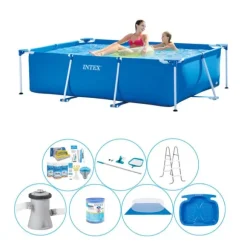 Intex ramme pool rektangulært 220x150x60 cm - 8 stk - Pool bundt