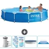 Intex Round Frame Swimming Pool - 366 x 76 cm - Blå - Inklusive Tilbehør CB88