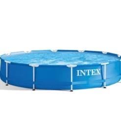 Intex Round Frame Swimming Pool - 366 x 76 cm - Blå - Inklusive Tilbehør CB91