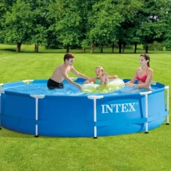Intex Round Frame Swimming Pool - 305 x 76 cm - Blå - Inklusive Tilbehør CB95