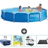 Intex Round Frame Swimming Pool - 366 x 76 cm - Blå - Inkluderet tilbehør CB69