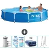 Intex Round Frame Swimming Pool - 366 x 76 cm - Blå - Inklusive Tilbehør CB95