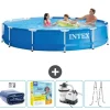 Intex Round Frame Swimming Pool - 366 x 76 cm - Blå - Inkluderet tilbehør CB71