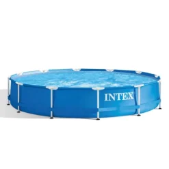 Intex Round Frame Swimming Pool - 366 x 76 cm - Blå - Inkluderet tilbehør CB10