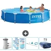 Intex Round Frame Swimming Pool - 366 x 76 cm - Blå - Inklusive Tilbehør CB93