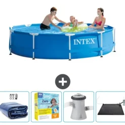 Intex Round Frame Swimming Pool - 305 x 76 cm - Blå - Inkluderet tilbehør CB11