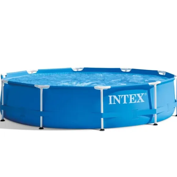 Intex Round Frame Swimming Pool - 305 x 76 cm - Blå - Inkluderet tilbehør CB11