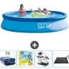 Intex rund oppustelig let sæt swimmingpool - 396 x 84 cm - Blå - Inkluderet tilbehør CB69