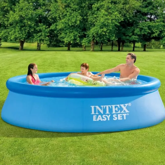 Intex rund oppustelig let sæt swimmingpool - 305 x 76 cm - Blå - Inkluderet tilbehør CB68