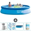 Intex rund oppustelig let sæt swimmingpool - 396 x 84 cm - Blå - Inklusive Tilbehør CB87