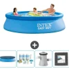 Intex rund oppustelig let sæt swimmingpool - 305 x 76 cm - Blå - Inkluderet tilbehør CB3