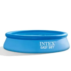 Intex rund oppustelig let sæt swimmingpool - 244 x 61 cm - blå - inkluderet tilbehør CB64