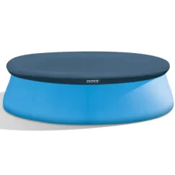 Intex rund oppustelig let sæt swimmingpool - 244 x 61 cm - blå - inkluderet tilbehør CB64