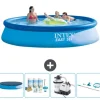 Intex rund oppustelig let sæt swimmingpool - 396 x 84 cm - Blå - Inkluderet tilbehør CB65