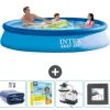 Intex rund oppustelig let sæt swimmingpool - 366 x 76 cm - Blå - Inkluderet tilbehør CB68