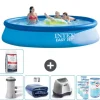 Intex rund oppustelig let sæt swimmingpool - 396 x 84 cm - Blå - Inklusive Tilbehør CB55