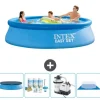 Intex rund oppustelig let sæt swimmingpool - 305 x 76 cm - Blå - Inkluderet tilbehør CB59