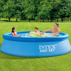 Intex rund oppustelig let sæt swimmingpool - 305 x 76 cm - Blå - Inkluderet tilbehør CB59