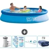 Intex rund oppustelig let sæt swimmingpool - 366 x 76 cm - Blå - Inklusive Tilbehør CB93