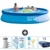 Intex rund oppustelig let sæt swimmingpool - 396 x 84 cm - Blå - Inklusive Tilbehør CB86