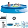 Intex rund oppustelig let sæt swimmingpool - 396 x 84 cm - Blå - Inklusive Tilbehør CB18