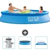Intex rund oppustelig let sæt swimmingpool - 305 x 61 cm - blå - inkluderet tilbehør CB76