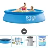 Intex rund oppustelig let sæt swimmingpool - 244 x 61 cm - blå - inkluderet tilbehør A386