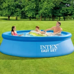 Intex rund oppustelig let sæt swimmingpool - 305 x 76 cm - Blå - Inklusive Tilbehør CB24
