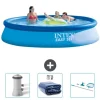 Intex rund oppustelig let sæt swimmingpool - 396 x 84 cm - Blå - Inkluderet tilbehør CB78