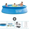 Intex rund oppustelig let sæt swimmingpool - 305 x 76 cm - Blå - Inkluderet tilbehør CB64