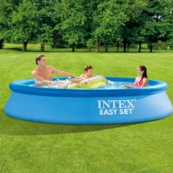 Intex rund oppustelig let sæt swimmingpool - 305 x 61 cm - Blå - Inklusive Tilbehør CB86
