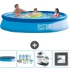 Intex rund oppustelig let sæt swimmingpool - 366 x 76 cm - Blå - Inkluderet tilbehør CB61