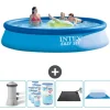 Intex rund oppustelig let sæt swimmingpool - 396 x 84 cm - Blå - Inklusive Tilbehør CB91