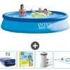 Intex rund oppustelig let sæt swimmingpool - 396 x 84 cm - Blå - Inkluderet tilbehør CB14