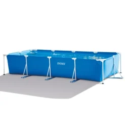 Intex svømmebassin med rektangulær ramme - 450 x 220 x 84 cm - Blå - Inkluderet tilbehør A326