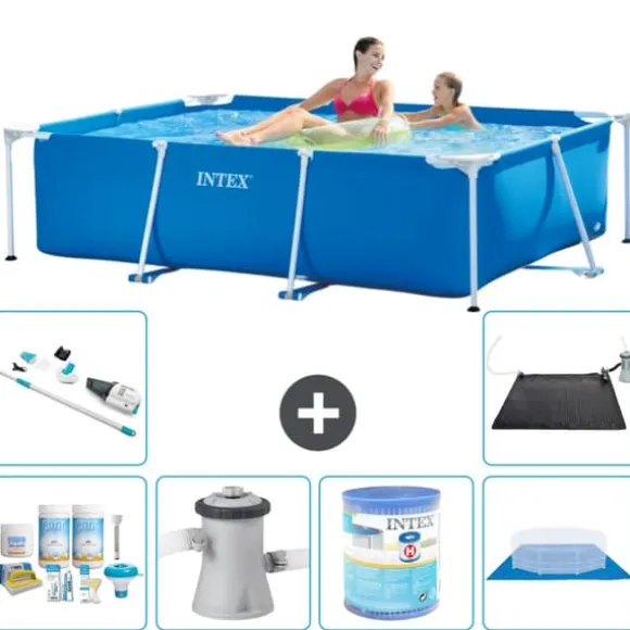 Intex svømmebassin med rektangulær ramme - 220 x 150 x 60 cm - Blå - Inkluderet tilbehør A50