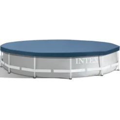 Intex svømmebassin med rund prismeramme - 366 x 76 cm - Grå - Inklusive Tilbehør CB88