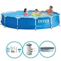 Intex Svømmebassin Metalramme - Svømmebassinpakke - 366x76 cm