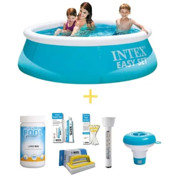 Intex Swimming Pool - Nemt Sæt - 183 cm - Inklusiv WAYS Vedligeholdelsespakke