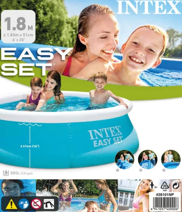 Intex Swimming Pool - Nemt Sæt - 183 cm - Inklusiv WAYS Vedligeholdelsespakke