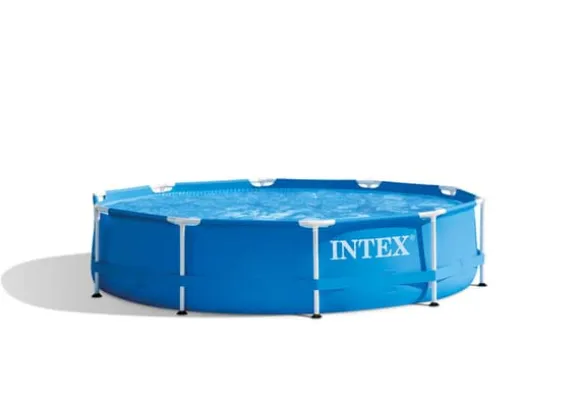 Intex swimmingpool - Metalramme - 305 x 76 cm - Inklusiv solsejl- og filterpumpe