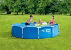 Intex swimmingpool - Metalramme - 305 x 76 cm - Inklusiv solsejl- og filterpumpe