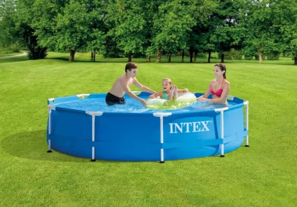 Intex swimmingpool - Metalramme - 305 x 76 cm - Inklusiv solsejl- og filterpumpe