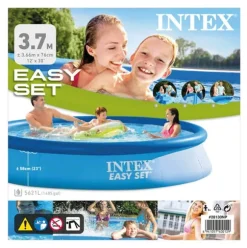 Intex swimmingpool - Nemt sæt - 366 x 76 cm - Inklusiv solsejl, filterpumpe og filter