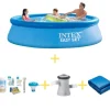 Intex swimmingpool - Nemt sæt - 305 x 76 cm - Inklusiv WAYS vedligeholdelsespakke, filterpumpe & jordklud