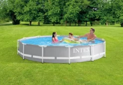 Intex swimmingpool - Prismeramme - 366 x 76 cm - Inklusiv solsejl & filterpumpe