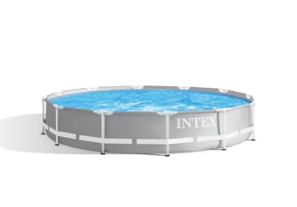 Intex swimmingpool - Prismeramme - 366 x 76 cm - Inklusiv WAYS vedligeholdelsespakke & filterpumpe