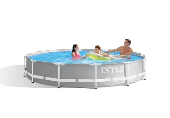 Intex swimmingpool - Prismeramme - 366 x 76 cm - Inklusiv WAYS vedligeholdelsespakke & filterpumpe